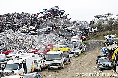 A metal Scrapyard Stock Photo