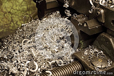 Metal shavings Stock Photo