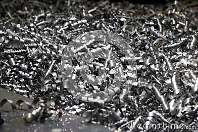 Metal shavings Stock Photo