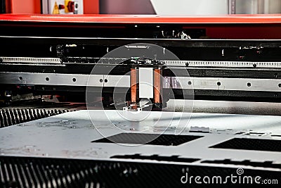 Metal sheet punching machine Stock Photo