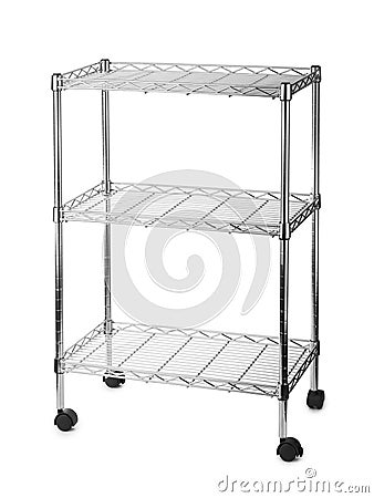 Metal shelves rack Stock Photo