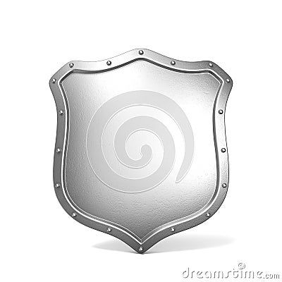 Metal shield. 3D render Cartoon Illustration