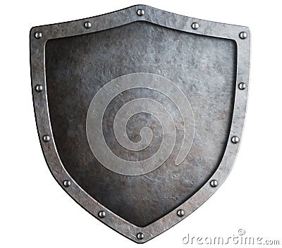 Metal shield isolated Stock Photo