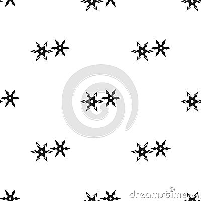 Metal shuriken icon in black style isolated on white background. Weapon pattern stock Vector Illustration