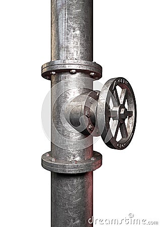 Metal Shutoff Valve Side Stock Photo