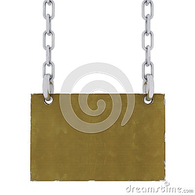 Metal Sign With Chains Cartoon Illustration