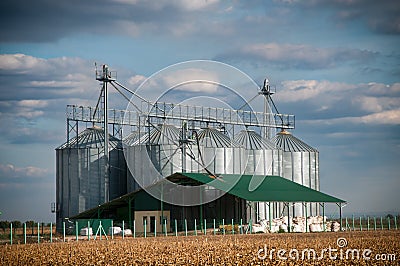 Metal silo Stock Photo