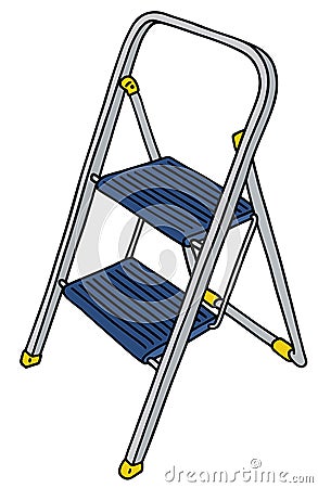 Metal small stepladder Vector Illustration