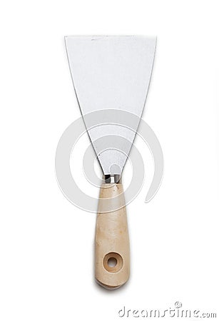 Metal spatula, wooden grip Stock Photo