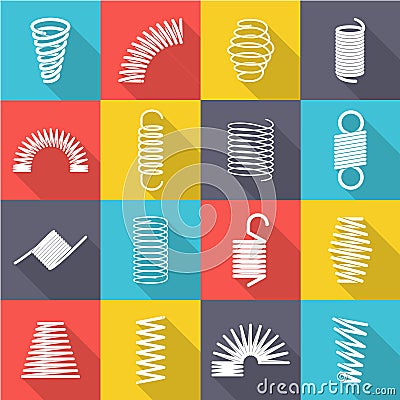 Metal spiral set Vector Illustration