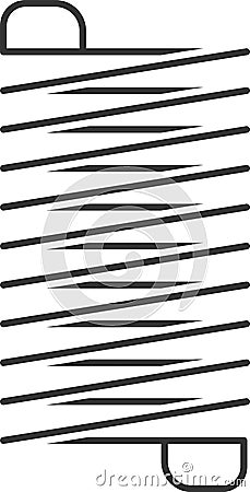 Metal spiral spring with metallic coils forms a flexible structure, ideal for representing concepts such as elasticity Vector Illustration