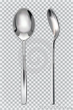 Metal spoons. Vector icon Vector Illustration