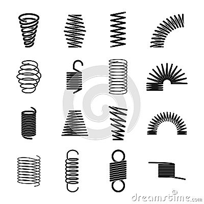 Metal spring icon Vector Illustration