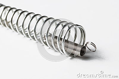 Metal spring isolated on white background Stock Photo