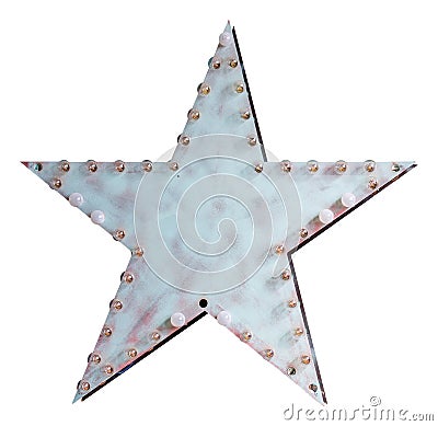 Metal star with lamps Stock Photo
