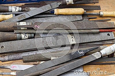 Tools - Metal/Steel rasps and files Stock Photo