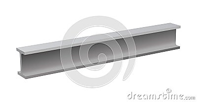 Metal steel rolled rail block construction girder material. Metal steel hard bar icon tube Vector Illustration