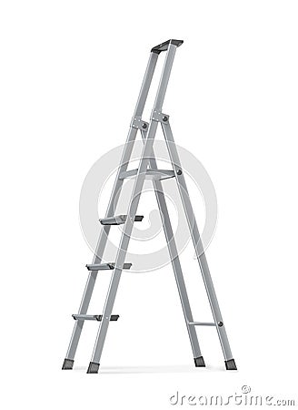 Metal stepladder. Cartoon Illustration