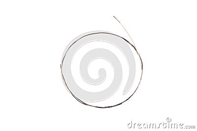 Metal string for cutting windscreens of motor vehicles, repair of automobiles isolated on white background Stock Photo