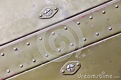 Metal surface with rivets Stock Photo