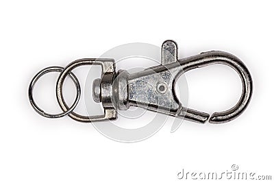 Metal swivel eye snap hook, close-up in selective focus Stock Photo