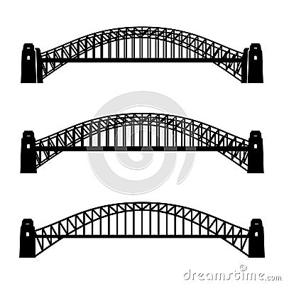 Metal Sydney Harbour bridge black symbol Vector Illustration