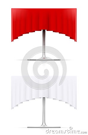 Metal table covered table-cloth. Eps10 vector illustration. Vector Illustration