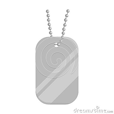 Metal tags hanging on a chain icon cartoon. Single weapon icon from the big ammunition, arms set. Vector Illustration