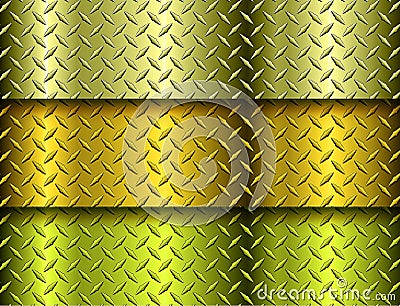 Metal textures shiny diamond plate gold textures metallic backgrounds, multicolored lustrous pattern Vector Illustration