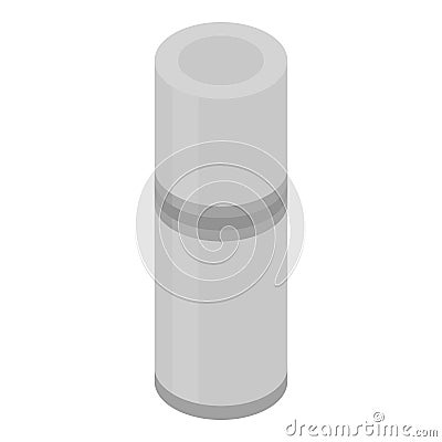 Metal thermos icon, isometric style Vector Illustration