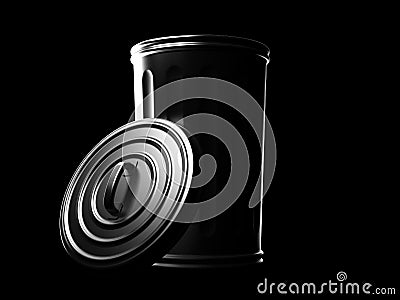 Metal trash can Stock Photo