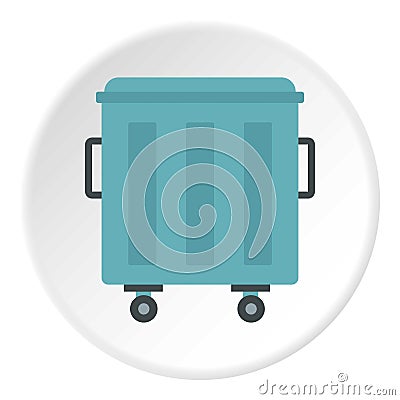 Metal trashcan icon circle Vector Illustration