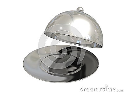 Metal tray with lid Stock Photo