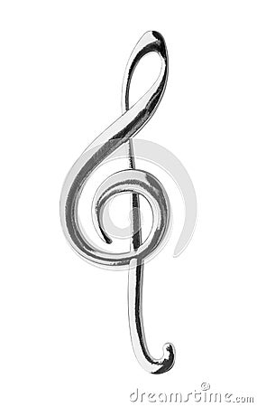 Metal treble clef Stock Photo