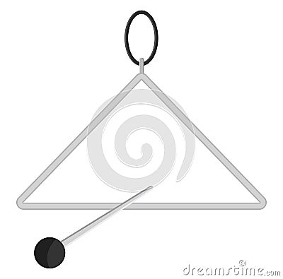 Metal triangle instrument, icon Vector Illustration