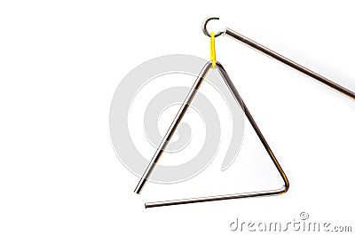 Metal triangle, percussion musical instrument, easy to use for orchestras and ensembles Stock Photo