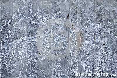 Metal undulated sheet used for roofing, with water marks and rust Stock Photo