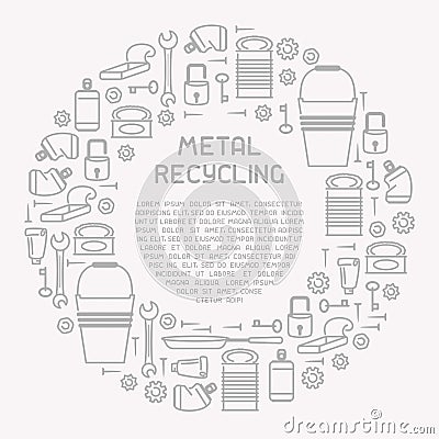 Metal waste information poster Vector Illustration