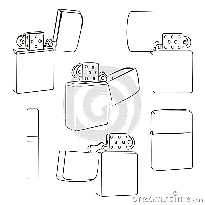 Metal windproof lighter Vector Illustration