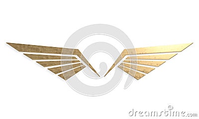 Metal wings symbol 3d rendering Stock Photo