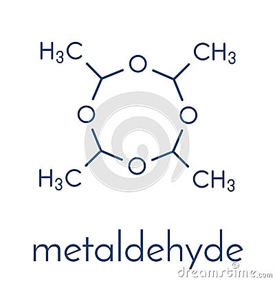 Metaldehyde pesticide molecule. Used against slugs and snails and as solid camping fuel. Skeletal formula. Vector Illustration