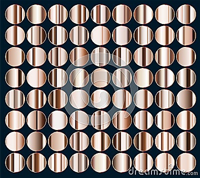 A metalic golden gradients collection, Set of grey gradient swatch for design, collection of gradients color tones Stock Photo