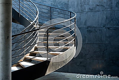 Metalic spiral stair Stock Photo