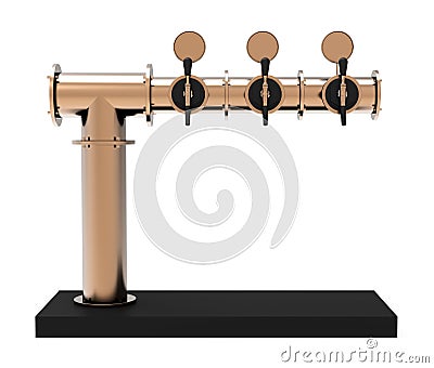 Metall Bar Beer Pump Tower 3d Render Three Cranes Cartoon Illustration