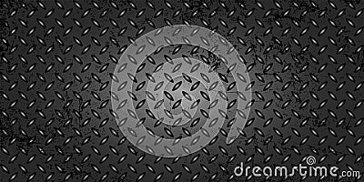 Black metallic shabby abstract steel mesh, brutal floor as a background for design. Dark mockup for cool banners, vector illustrat Vector Illustration