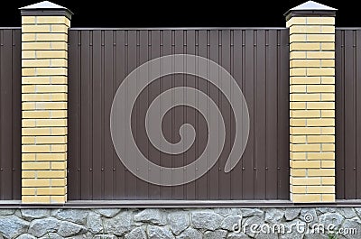 Metall wall texture with stone foundation Stock Photo