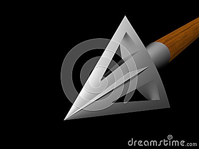 Metallic arrow-head flying to point Stock Photo