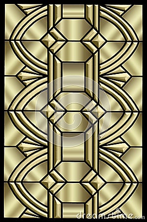 Metallic Art deco design Stock Photo