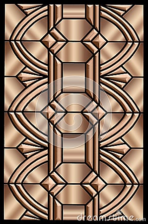 Metallic Art deco design Stock Photo