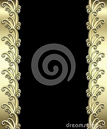 Metallic Art Deco Frame Stock Photo